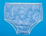 Blue tinted almost transparent plastic pants