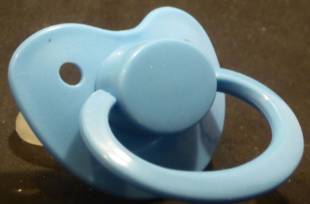 Baby blue Adult Sized Shield, Pacifier, with Latex or Silicon teat