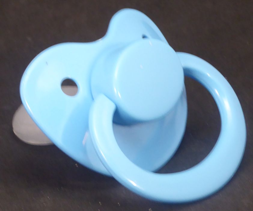 Baby blue Adult Sized Shield, Pacifier, with Latex or Silicon teat