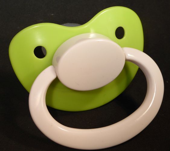 Green with white Large Shield, Pacifier, with Latex or Silicon teat