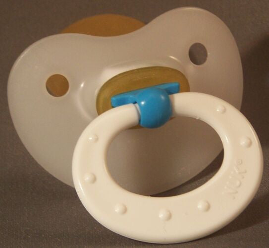 White Handle, Blue Button NUK Pacifier