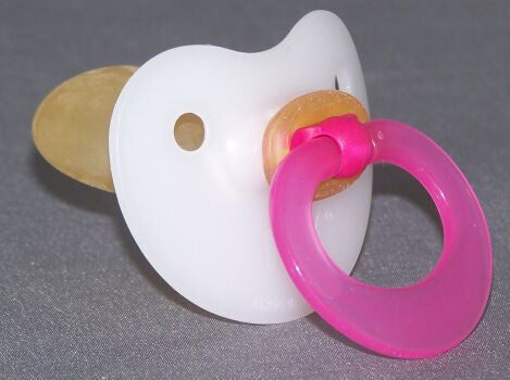 Translucent Deep Pink Handle NUK Pacifier