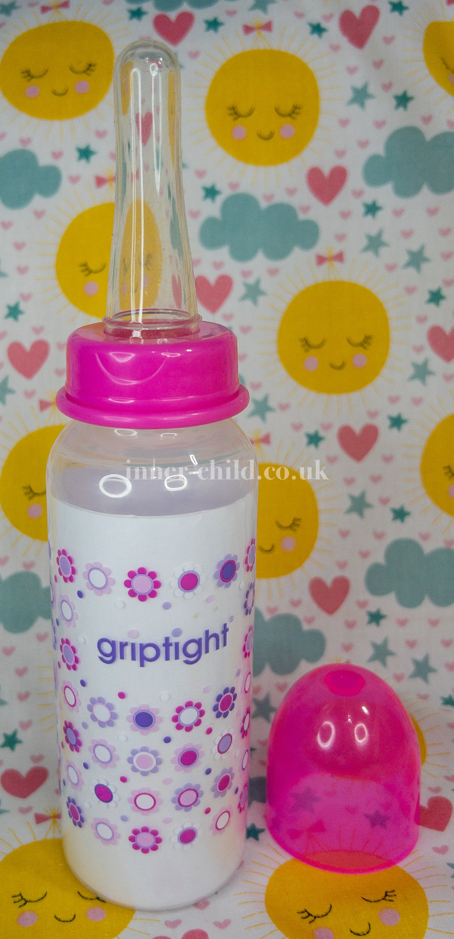 Flowery design bottle, pink