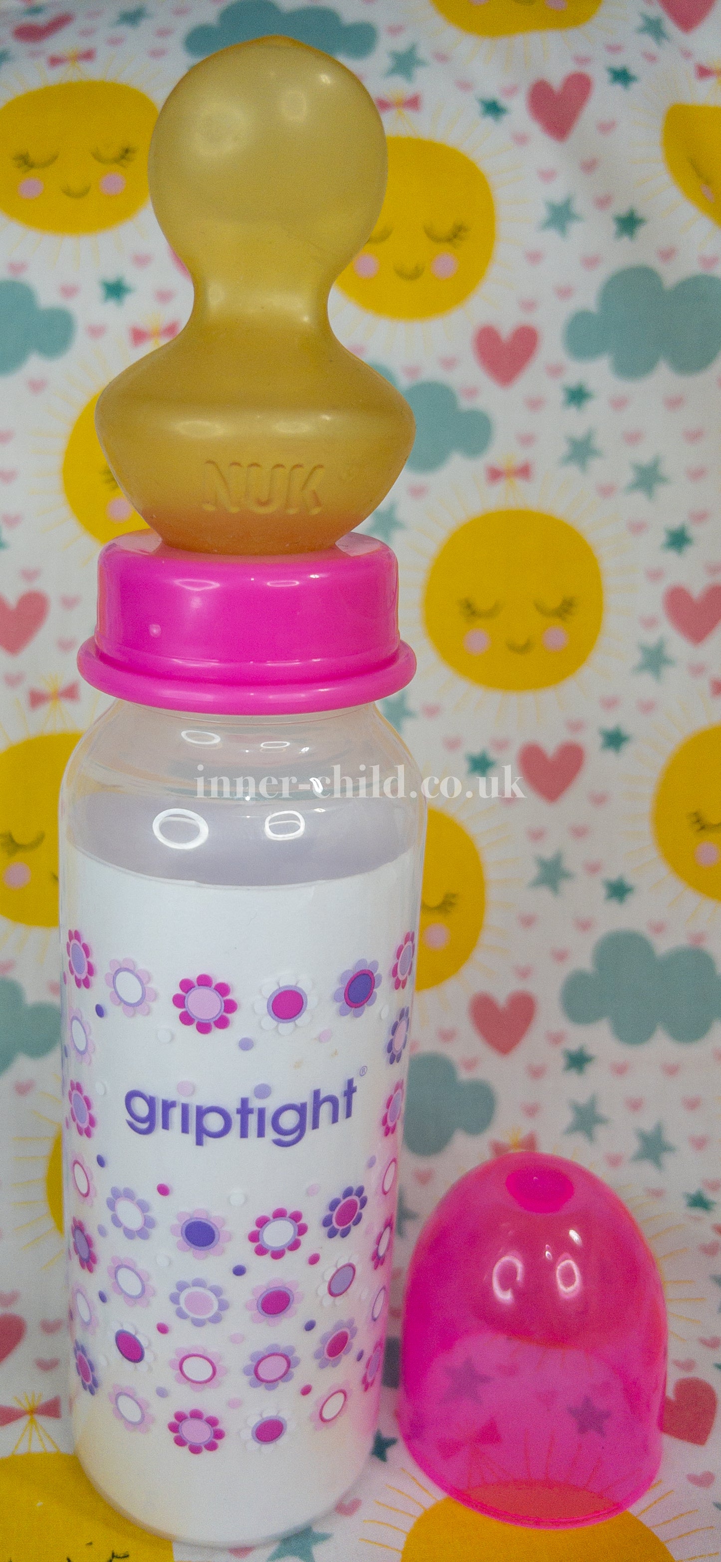 Flowery design bottle, pink