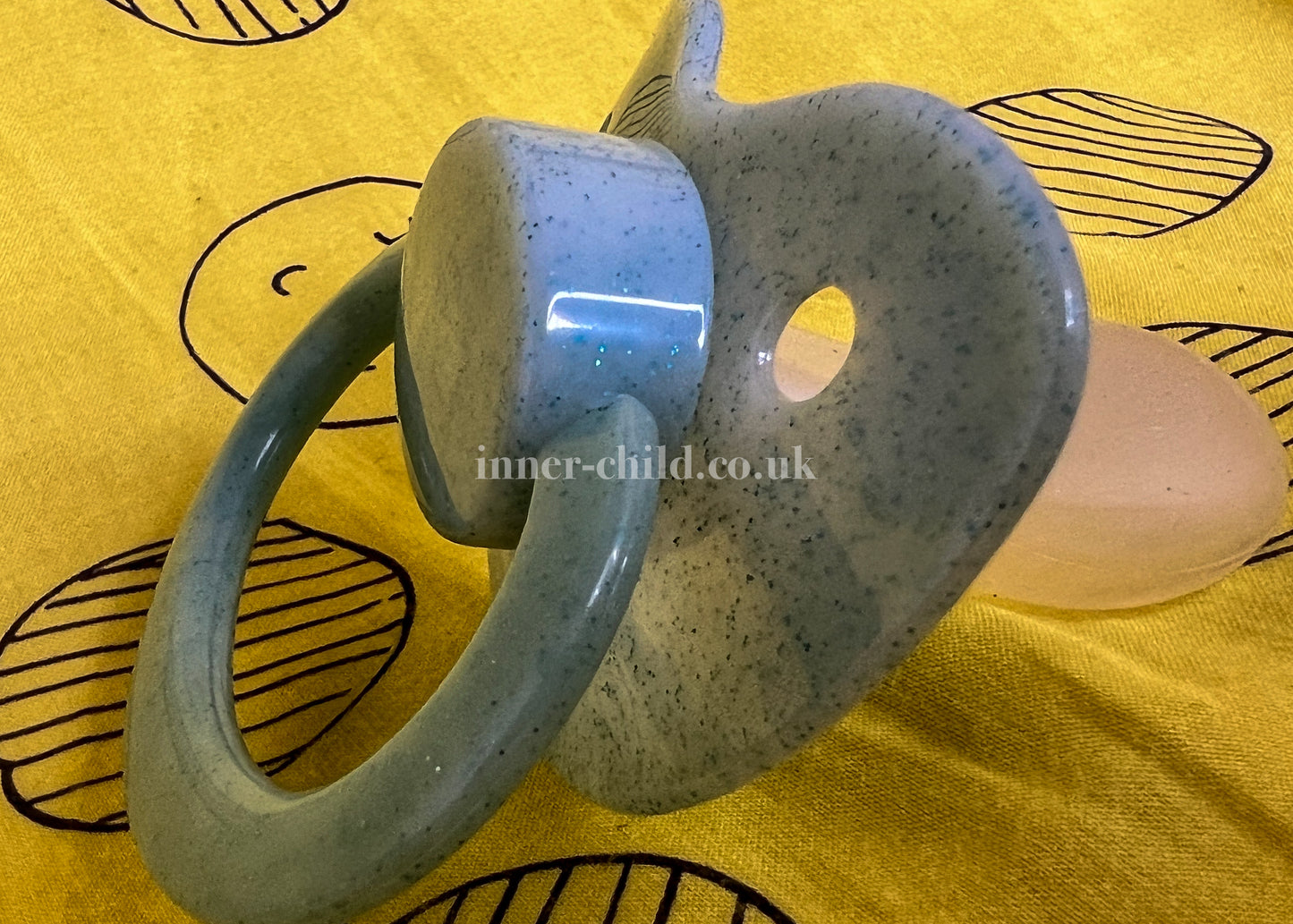 Light green/blue glitter Large Shield Pacifier