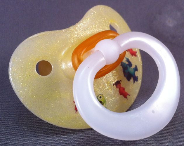 NUK pacifier hand decorated with Disney Monsters Inc. Characters