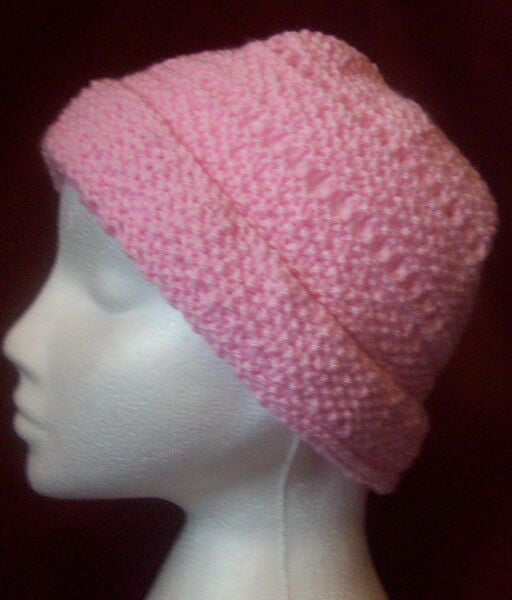 hand knitted pink hat 1 size