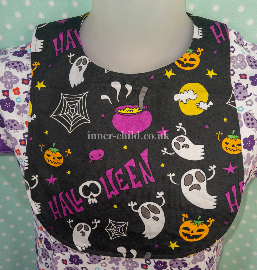 Black Halloween Adult Bib